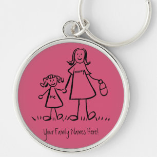 Chaveiro de Nome da Família Personalizada da Mãe