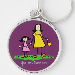 Chaveiro de Nome da Família Personalizada da Mãe