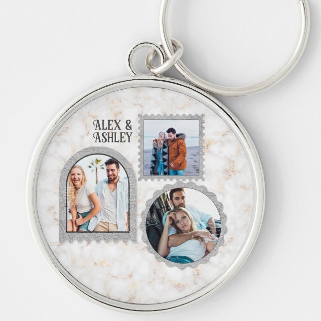 Chaveiro de Nome de Foto Personalizado Moderno da  (Frente)