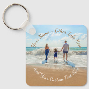 Chaveiro de Nome de Texto de Foto Personalizado - 