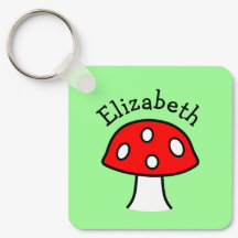 Chaveiro de Nome do Cogumelo Vermelho
