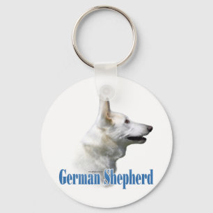 Chaveiro de Nome do German shepherd Branco