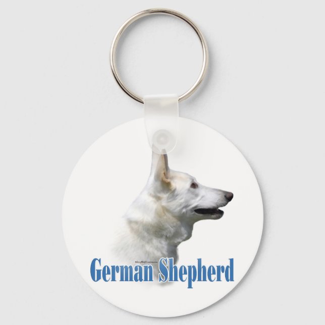 Chaveiro de Nome do German shepherd Branco (Frente)