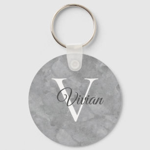 Chaveiro de Nome do Monograma da Mármore Simples C