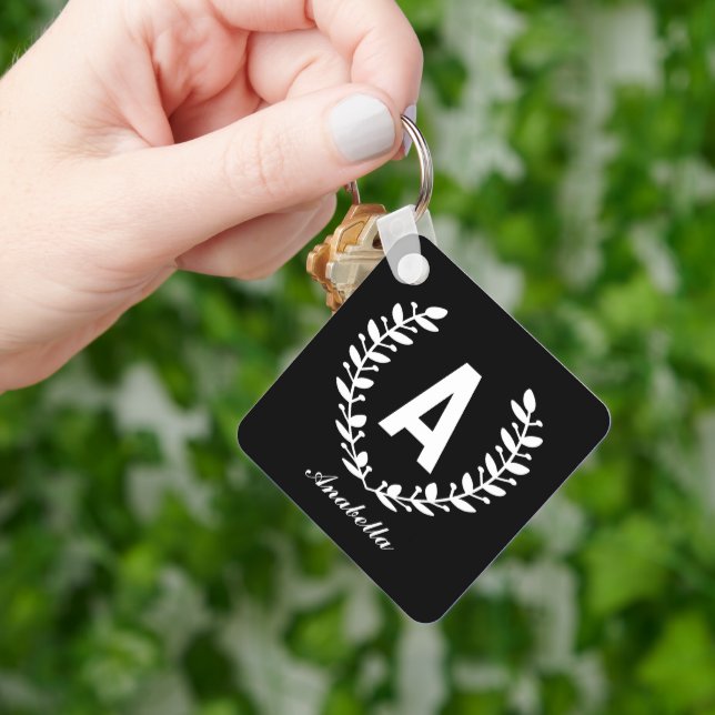 Chaveiro de Nome Inicial Personalizado, Presente p (Mão)