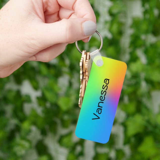 Chaveiro de Nome Personalizado do Arco-Íris (Mão)
