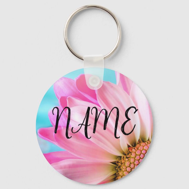 Chaveiro de Nome Personalizado do Flor Rosa - Adic (Frente)