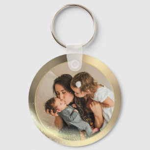 Chaveiro de Ouro de Retrato Personalizado da Famí