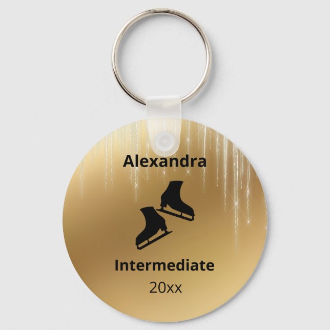 Chaveiro de ouro no nível de ensaio de patinagem (Frente)