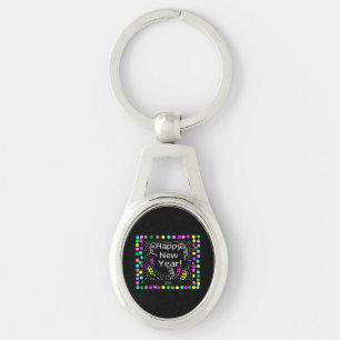 Chaveiro de Oval de Saudações de feliz ano novo