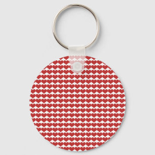 Chaveiro de Padrão Corações Vermelho