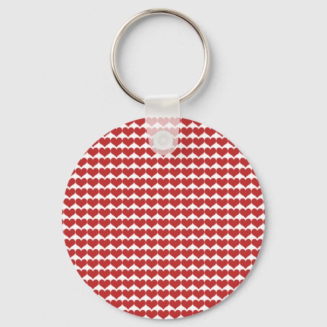 Chaveiro de Padrão Corações Vermelho (Frente)