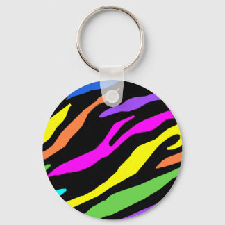 Chaveiro de Padrão Zebra Colorida