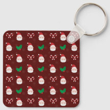 Chaveiro de Padrões de Natal de Alumínio