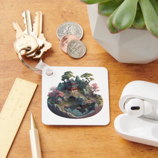 Chaveiro de Paisagem 3D Fantasy Chinês Bonito (Mesa)