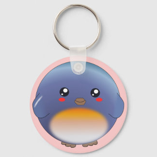 Chaveiro de pássaro azul-kawaii