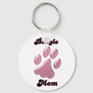 Chaveiro de Pawprint do rosa da mamã do lebreiro