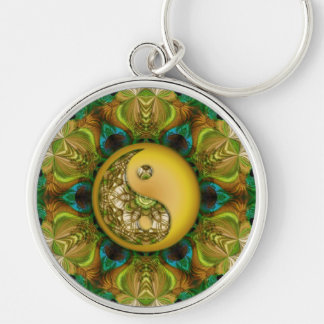 Chaveiro de Peacock Pattern Yin Yang Mandala