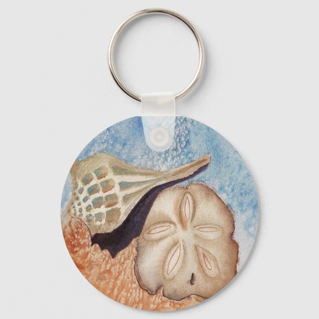 Chaveiro de Pegadas de Praia e Capas de Costeiro (Frente)
