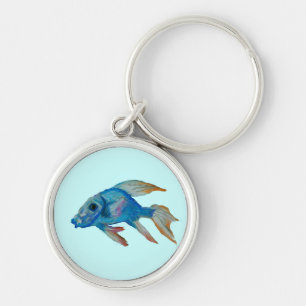 Chaveiro de peixe azul