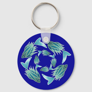 Chaveiro de peixe azul