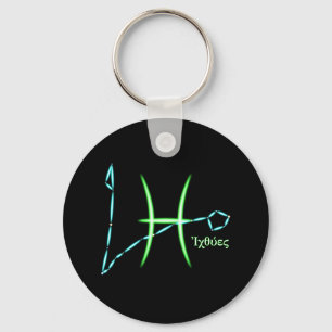 Chaveiro de Peixes de constelação Zodiac