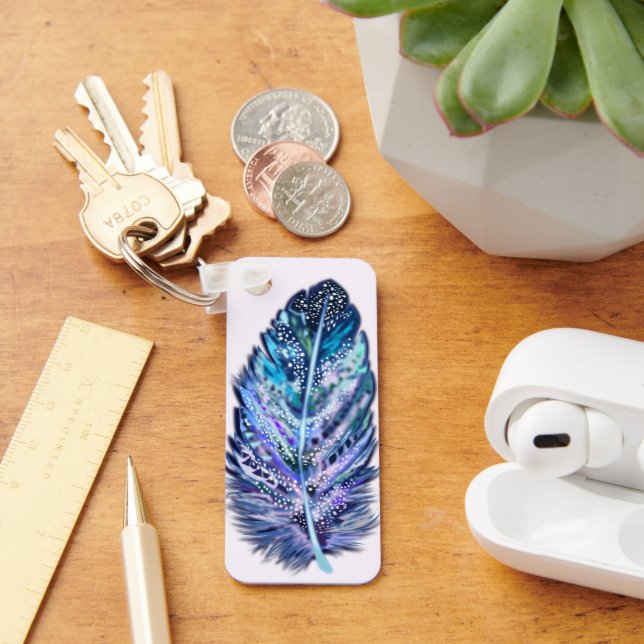 Chaveiro de pena - Cores personalizadas (Mesa)