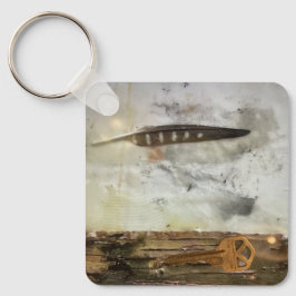 Chaveiro de pena e chave