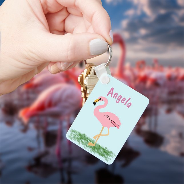 Chaveiro de personalização Flamingo rosa (Criador carregado)