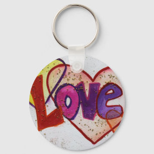 Chaveiro de Pintura com Coração de Amor