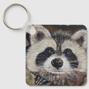 Chaveiro de pintura de raccoon