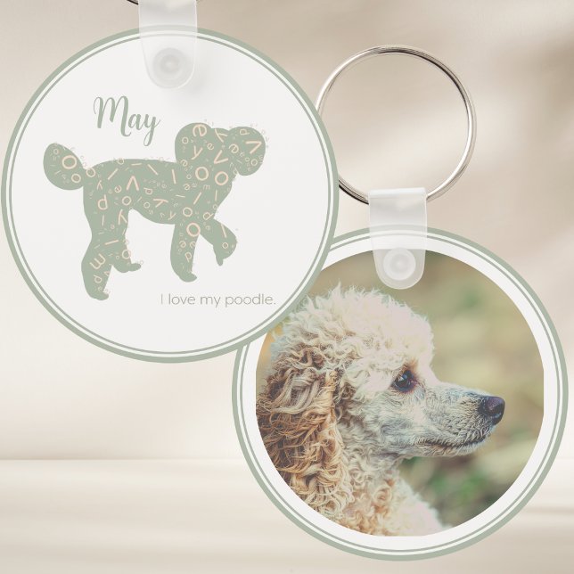 Chaveiro de Poodle com Foto Personalizada Verde Sa (Criador carregado)