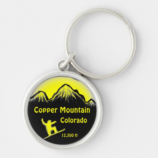 Chaveiro de pranchas amarelas da Copper Mountain C (Frente)