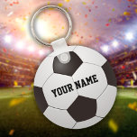 Chaveiro de Presente de Esfera de Nomes Personaliz<br><div class="desc">Presente personalizado de bola de futebol. Projetado por Thisnotme©</div>