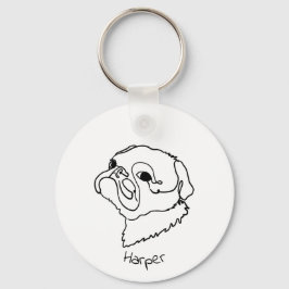 Chaveiro de Pug Personalizado com Vista