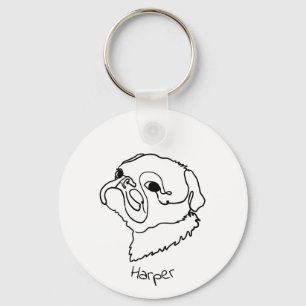 Chaveiro de Pug Personalizado com Vista