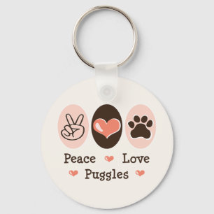 Chaveiro de Puggles do amor da paz