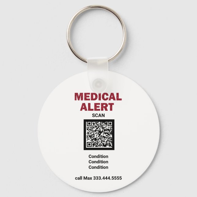 *~* Chaveiro de QR ICE de Alerta Médico AP38 (Frente)