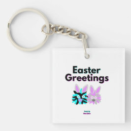 Chaveiro de Quadrado de Felpudos Bunny