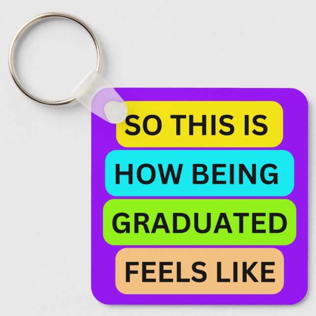 Chaveiro de quadrado roxo claro SO_NOT_IS_HOW_BEIN (Frente)