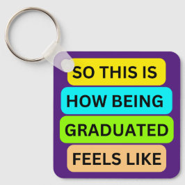 Chaveiro de quadrado roxo SO_NOT_IS_HOW_BEING_GRAD