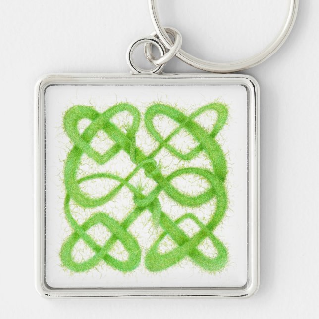 Chaveiro de quadrado VERDE CELTIC KNOT Premium (Frente)