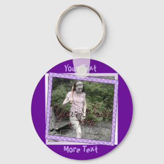 Chaveiro de Quadro de Bolinhas Roxo Funky