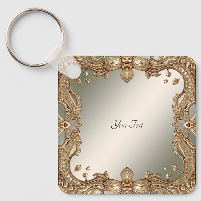 Chaveiro de Quadro de Ornamentado Dourado (Frente)