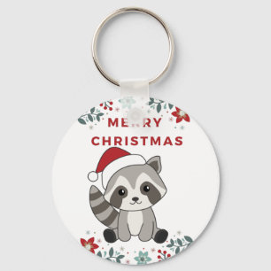 Chaveiro de Raccoon Christmas Snow Winter Raccoons
