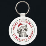 Chaveiro de Raccoon Christmas Snow Winter Raccoons<br><div class="desc">O guaxinim do Natal como um cartão de saudação. Animais engraçados com presentes e neve nas férias. Também é engraçado para o natal em julho. Os guaxinins são animais bonitos e perfeitos para o Natal.</div>