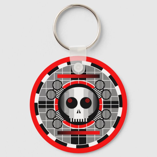 Chaveiro de Redondo de TV em Skull (Frente)