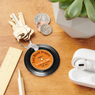 chaveiro de registro de vinilo L.p. personalizado