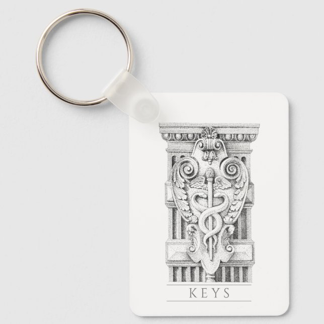 Chaveiro de retângulo de alumínio CADUCEUS (Frente)