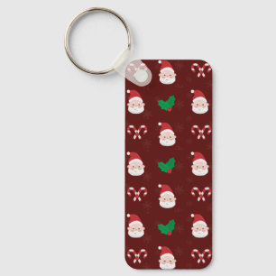 Chaveiro de Retângulo de Padrão de Natal